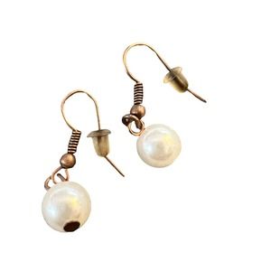 Small Pearl Type Dangle Drop Ball Earrings